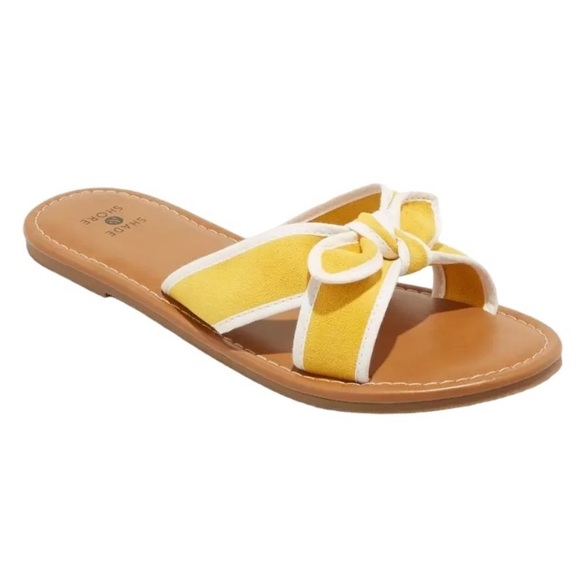Shade & Shore Lorelei crossband‎ bow slide sandals - Picture 1 of 8